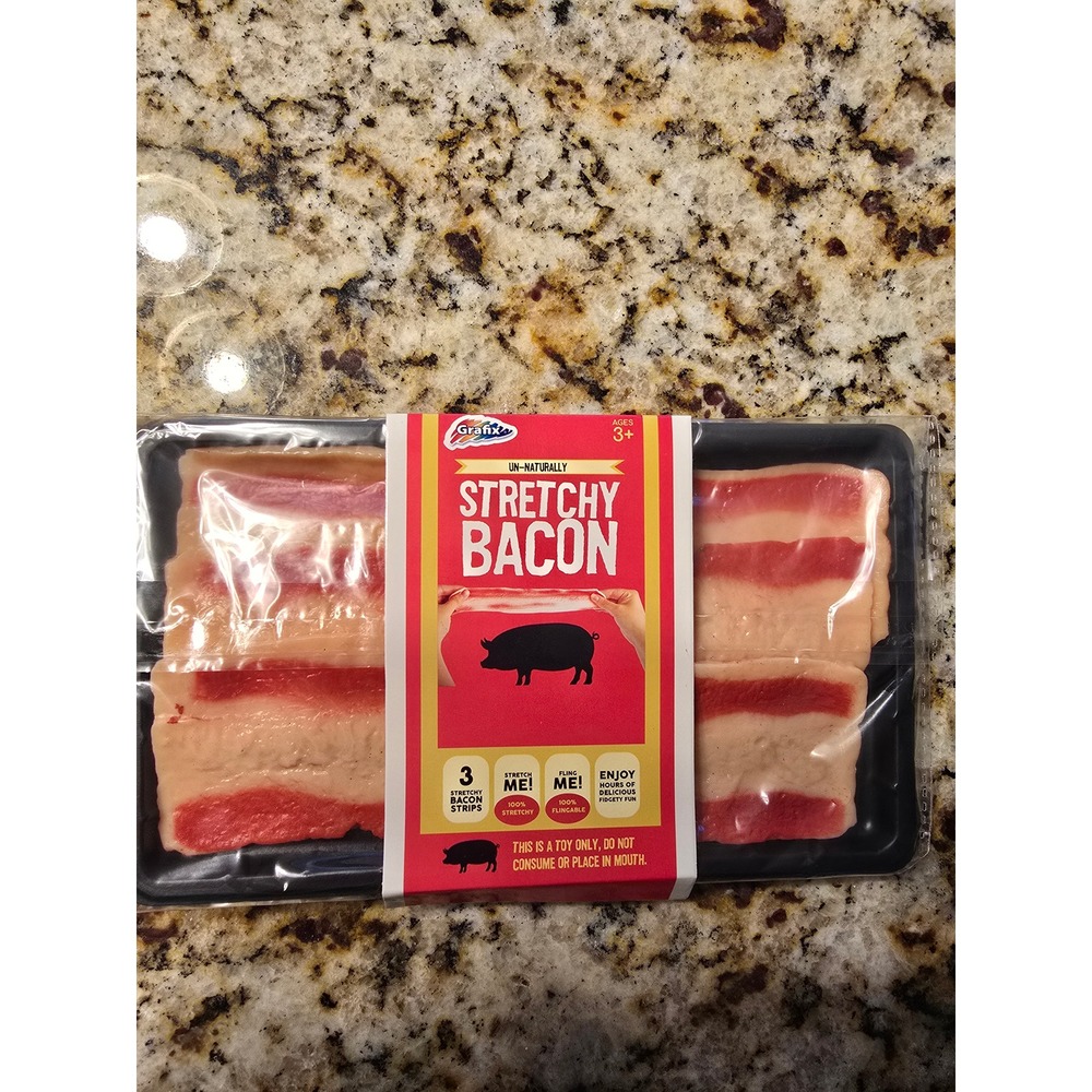 Grafix‎ Stretchy Bacon Fidget Toy 3 Strips UnNaturally Fun Hours of Fidgety Play
